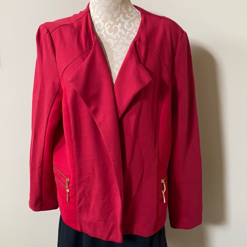 Chico’s Renaissance Red Modern Ponte Jacket - image 1